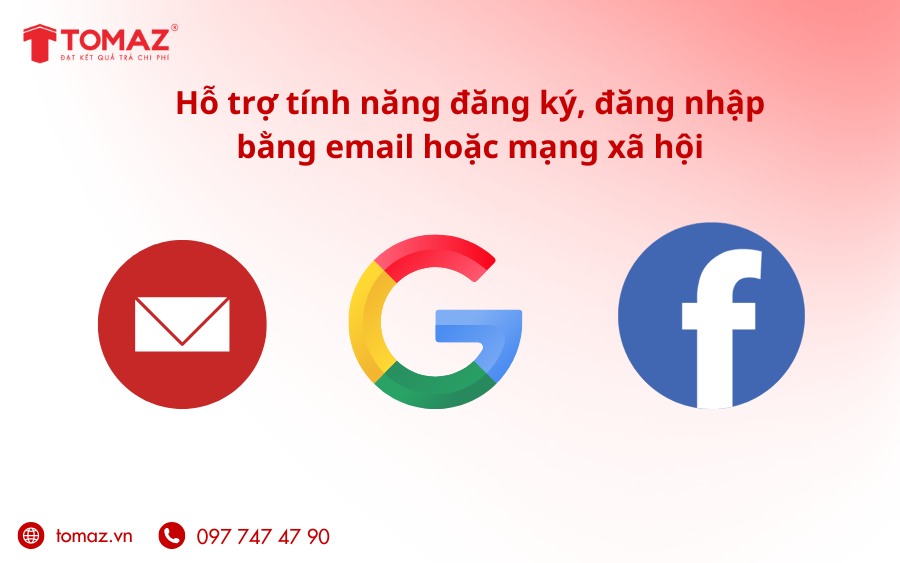 Hỗ trợ các tính năng đăng nhập trên website rao vặt.