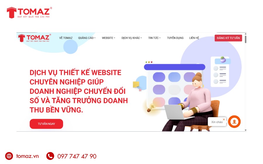 Trang web thuộc website của TOMAZ