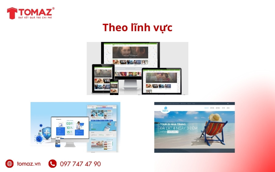 Hình thức website theo lĩnh vực