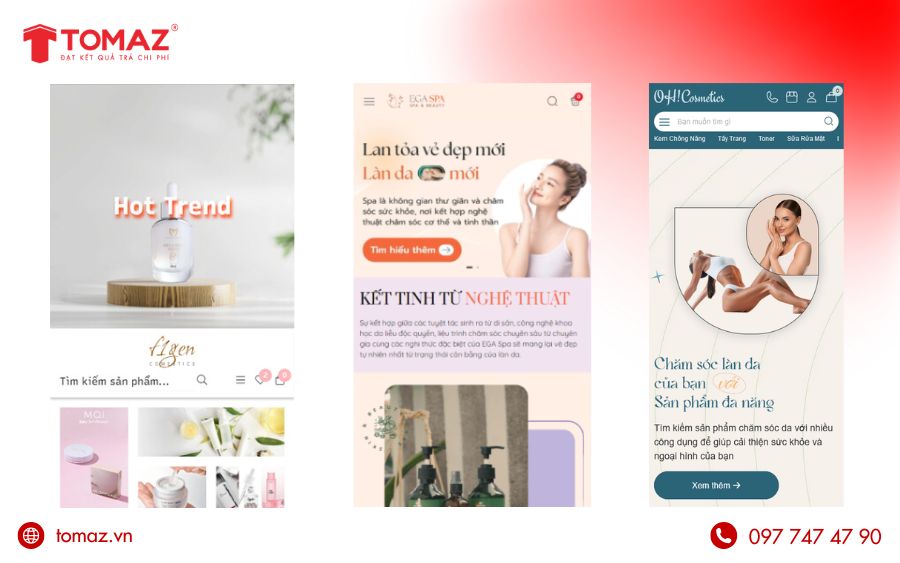 Template website bán hàng ngành mỹ phẩm