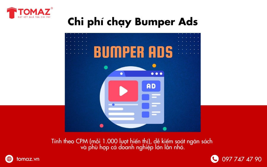 Bumper Ads hoạt động theo cơ chế đấu thầu CPM - trả tiền cho mỗi 1.000 lượt hiển thị quảng cáo