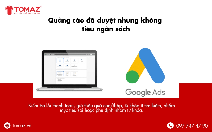Khắc phục khi Google AdWords không chạy - đã được duyệt nhưng không tiêu ngân sách 