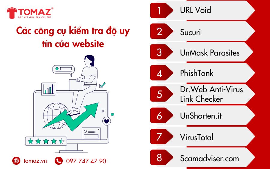 TOMAZ gợi ý cho bạn một số công cụ để kiểm tra độ uy tín của web
