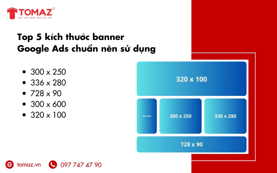 Top 5 kích thước banner Google Ads chuẩn nên sử dụng