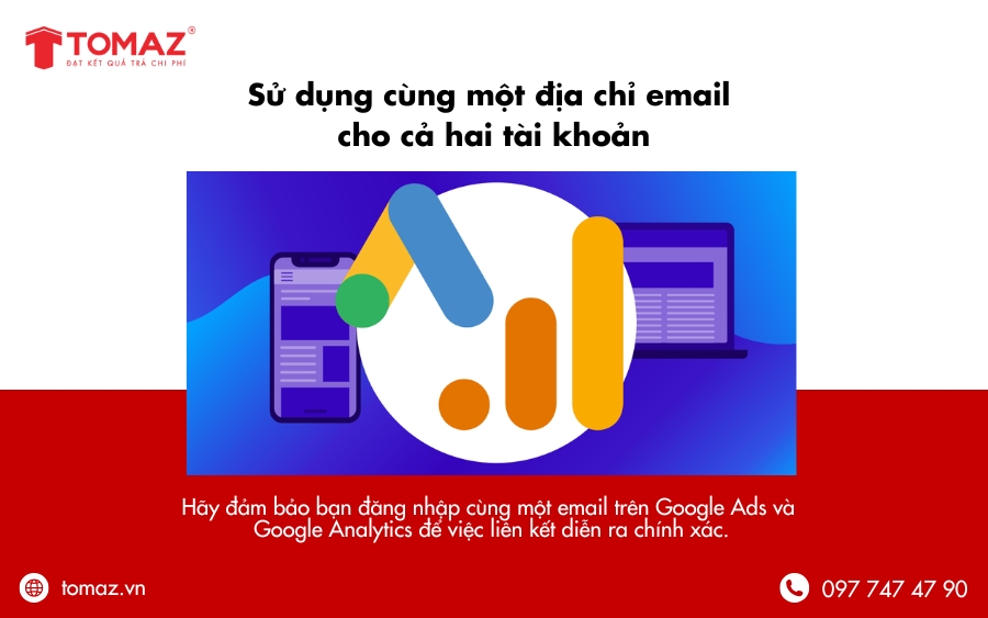 Sử dụng cùng một địa chỉ email cho cả hai tài khoản 