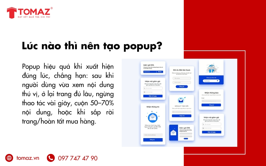 Thời điểm hợp lý để tạo popup cho Website phát huy hiệu quả