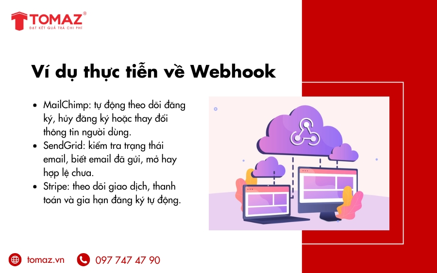 Một số ví dụ thực tiễn và trực quan khác về Webhook là gì