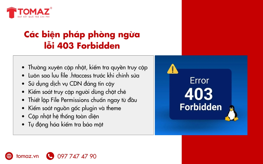 Các biện pháp phòng ngừa lỗi 403 Forbidden là gì?