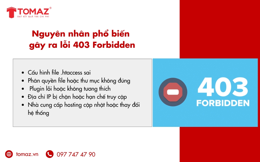 Nguyên nhân phổ biến gây ra lỗi 403 Forbidden là gì?