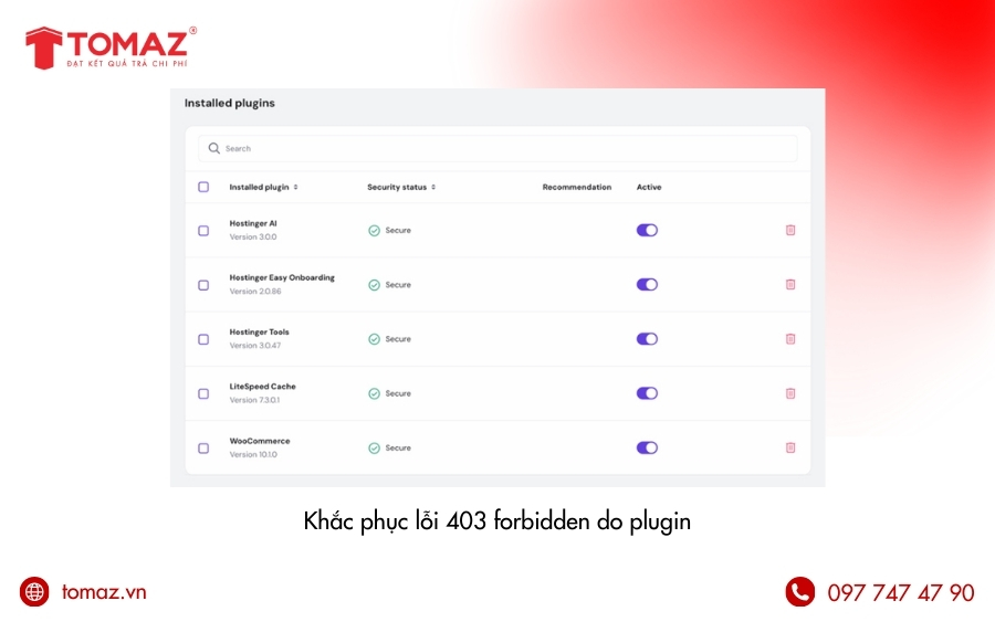 Khắc phục lỗi 403 Forbidden do file .htaccess bị lỗi