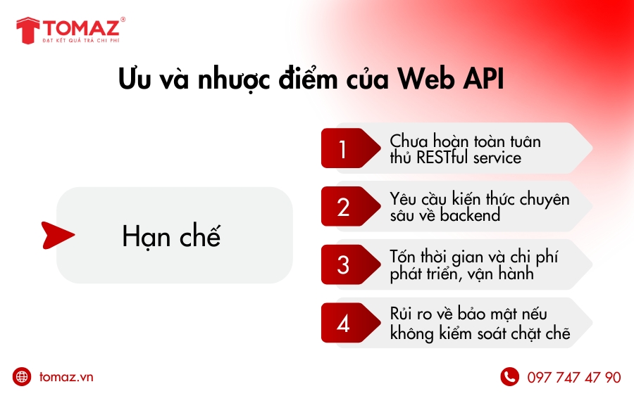 Hạn chế của web API là gì?