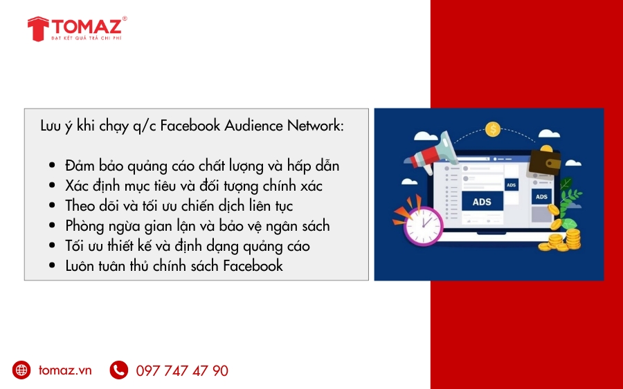 Những lưu ý quan trọng khi chạy quảng cáo Audience Network Facebook là gì?
