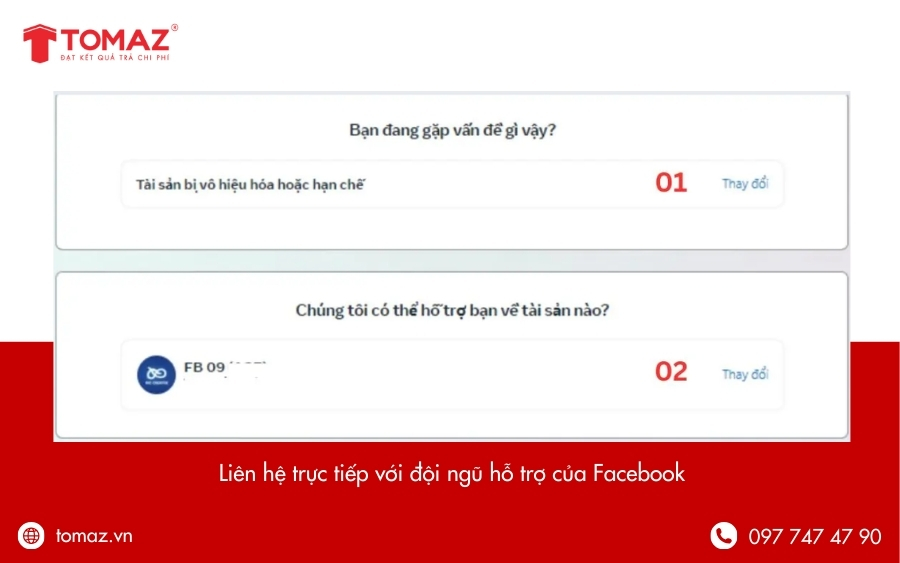 Cách khắc phục khi bài viết quảng cáo bị gắn cờ - Liên hệ đội ngũ hỗ trợ Facebook