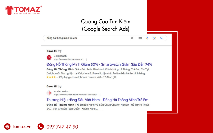 Các loại quảng cáo Google Ads phổ biến - Quảng cáo tìm kiếm