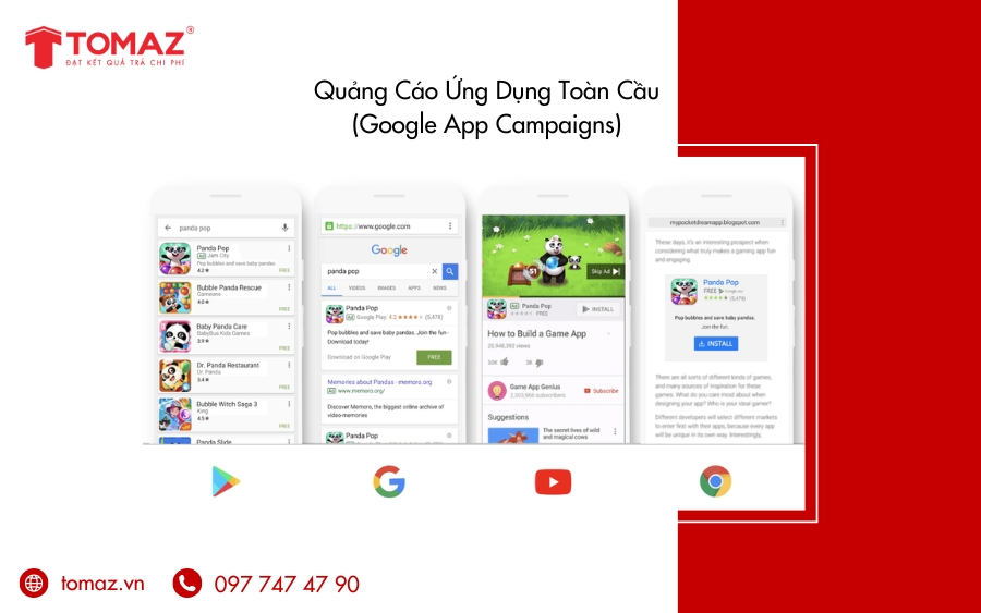 Các loại quảng cáo Google Ads phổ biến - Quảng cáo ứng dụng toàn cầu