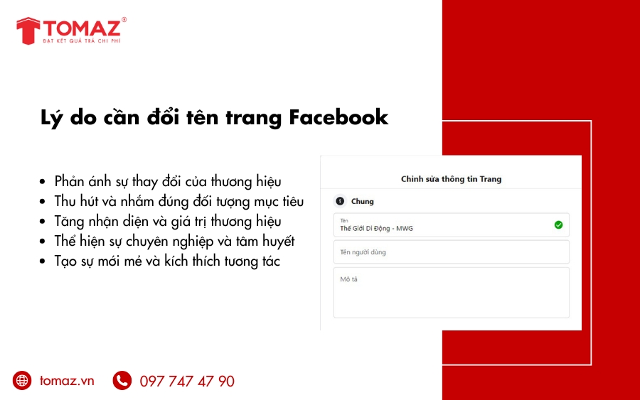 Lý do nên đổi tên trang Facebook phù hợp với thương hiệu
