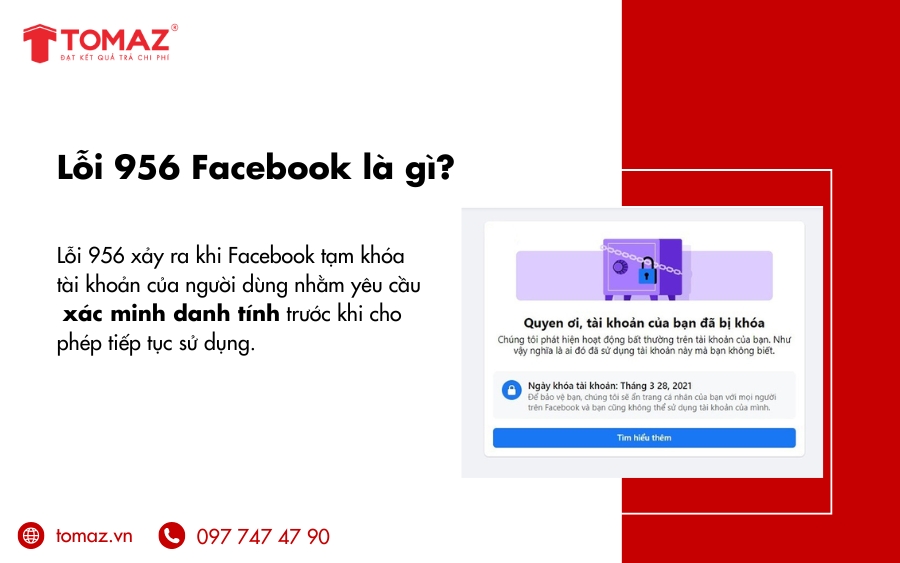 Lỗi 956 Facebook là lỗi tạm khóa tài khoản nhằm xác minh danh tính