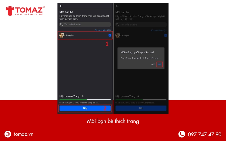 Mời bạn bè like trang