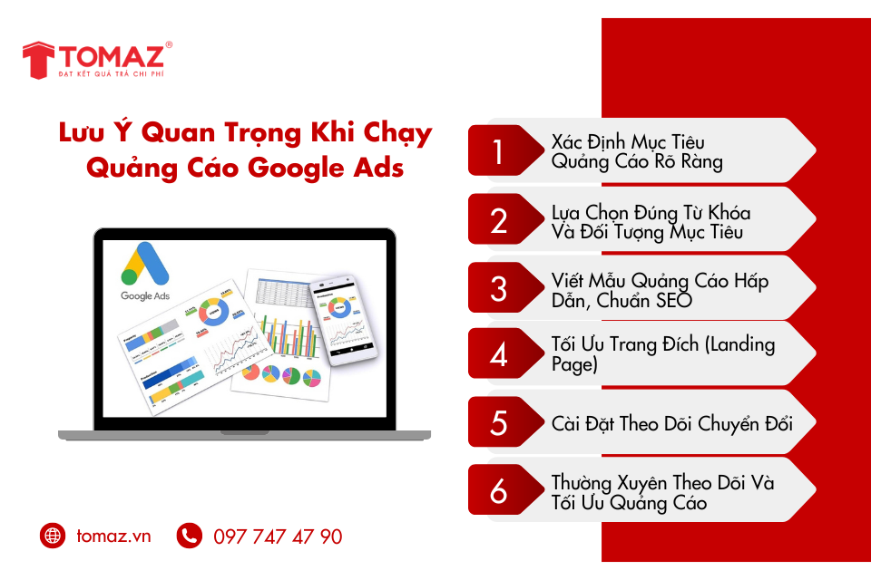 Lưu ý quan trọng khi chạy quảng cáo Google Ads