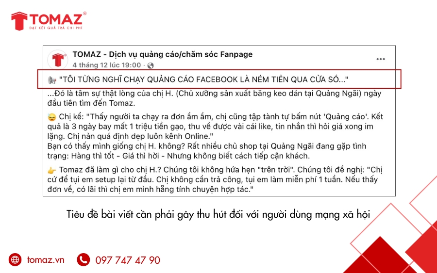 Tiêu đề content Facebook thu hút ngay 3 giây đầu