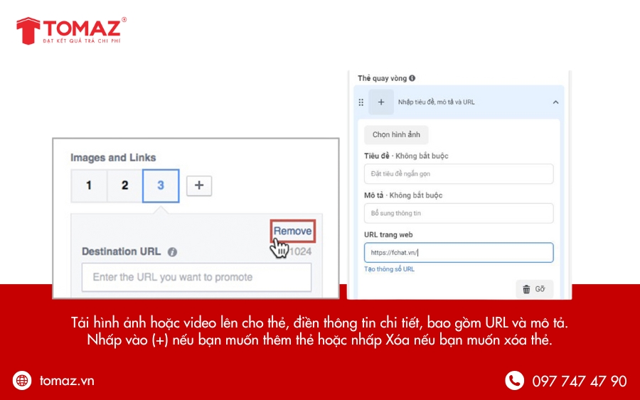 Tải hình ảnh hoặc video và điền thông tin chi tiết cho thẻ