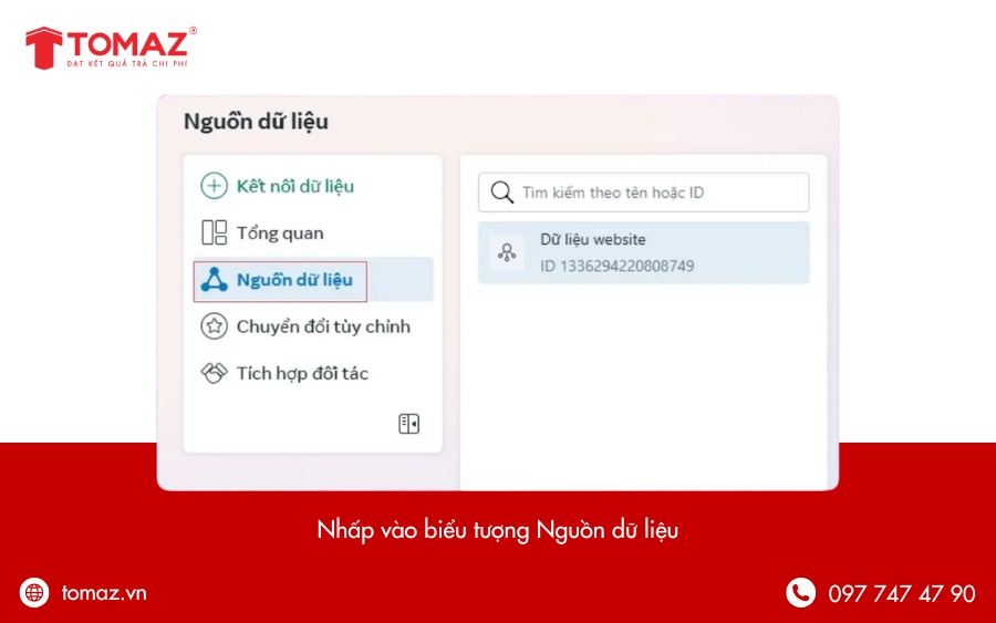 Nhấp vào biểu tượng Nguồn dữ liệu