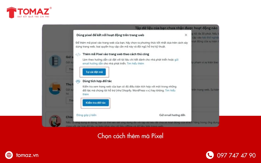 Chọn cách thêm mã Pixel