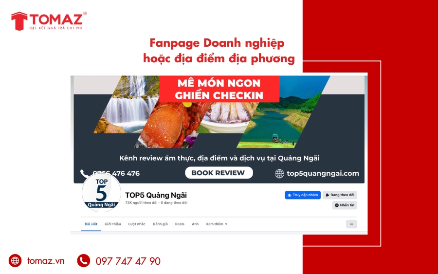 Fanpage Doanh nghiệp hoặc địa điểm địa phương