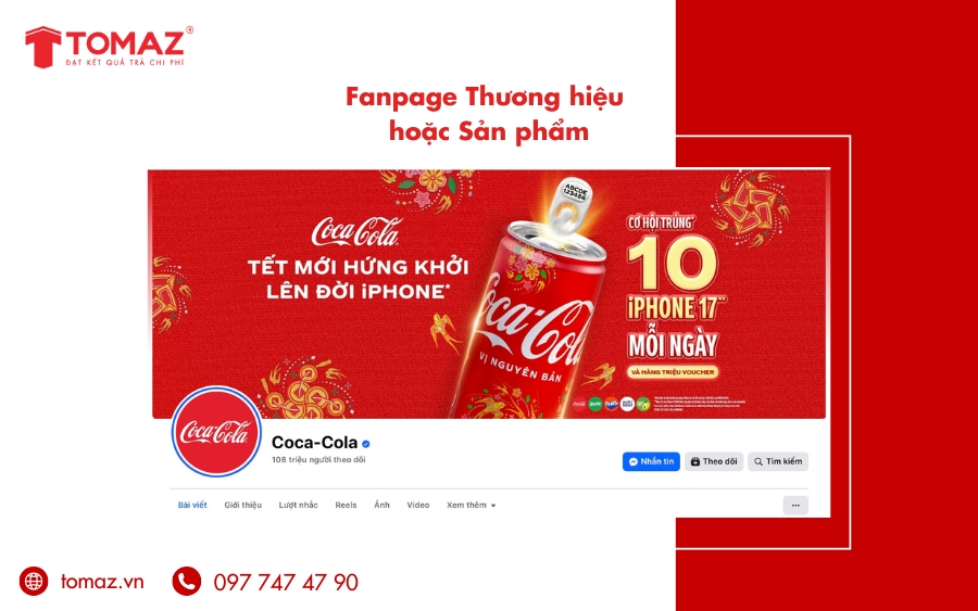 Fanpage Thương hiệu hoặc Sản phẩm