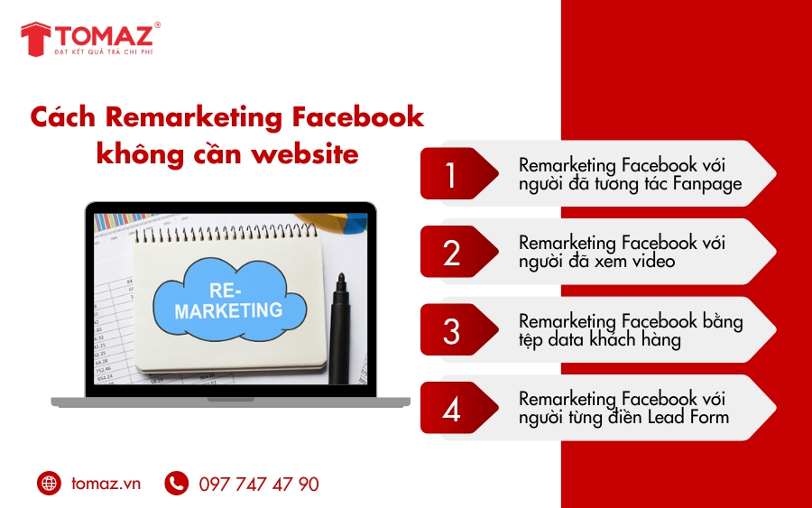 Các cách Remarketing Facebook không cần website