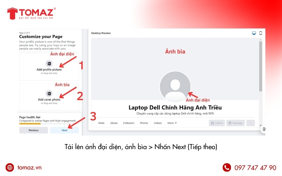 Tải ảnh đại diện và ảnh bìa Fanpage