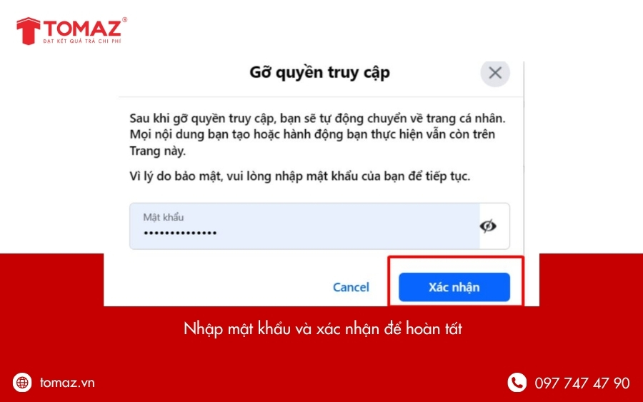 Xác nhận gỡ quyền truy cập