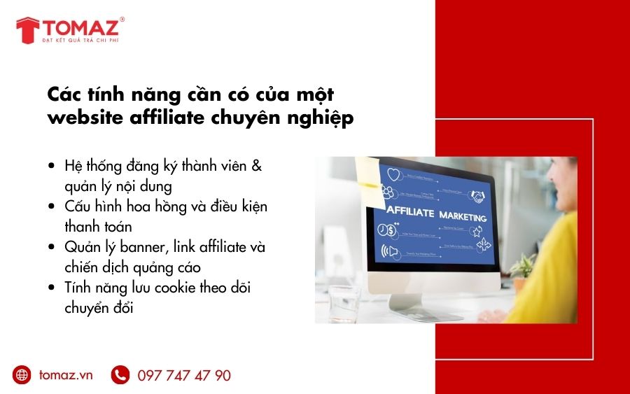 Các tính năng cần có của một website affiliate chuyên nghiệp