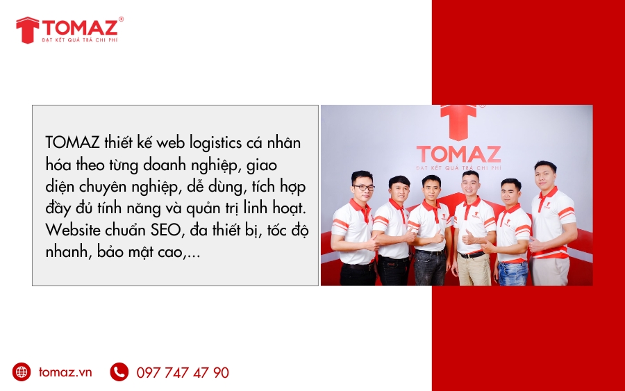 Thiết kế web logistics, vận tải chuyên nghiệp chuẩn SEO tại Tomaz