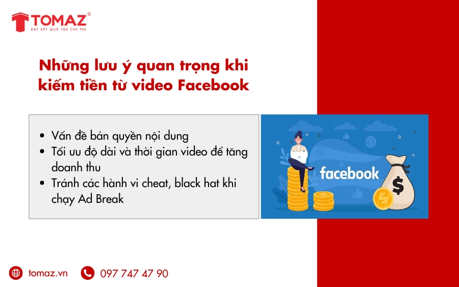 Những lưu ý quan trọng khi kiếm tiền từ video Facebook