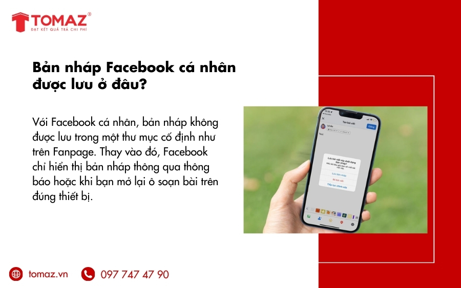 Bản nháp Facebook lưu ở đâu?