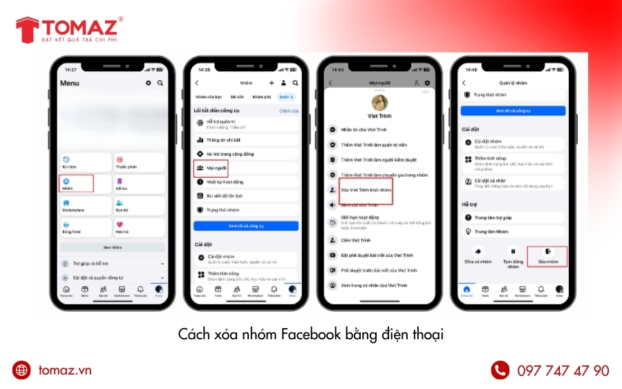 Cách xóa nhóm trên Facebook bằng điện thoại