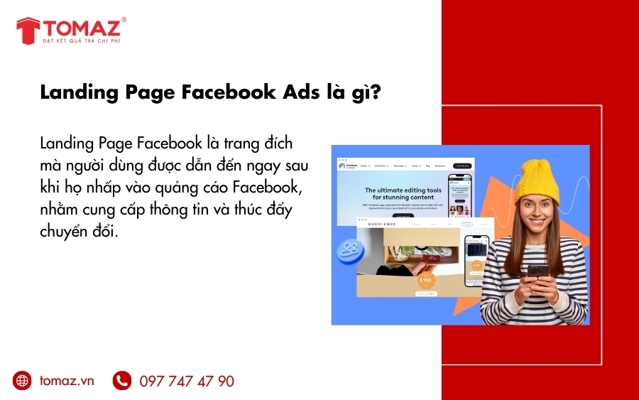 Landing Page Facebook Ads là trang đích mà người dùng được dẫn đến sau khi nhấp vào quảng cáo Facebook