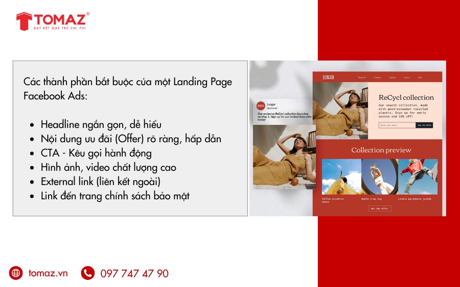 Các thành phần bắt buộc của một Landing Page Facebook Ads hiệu quả