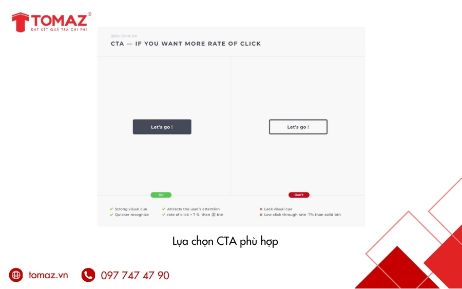 Bí quyết thiết kế Landing Page Facebook Ads tối ưu chuyển đổi - Lựa chọn CTA phù hợp