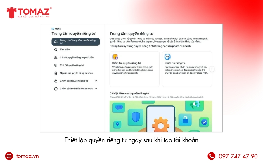Thiết lập quyền riêng tư ngay sau khi tạo tài khoản Facebook bằng gmail