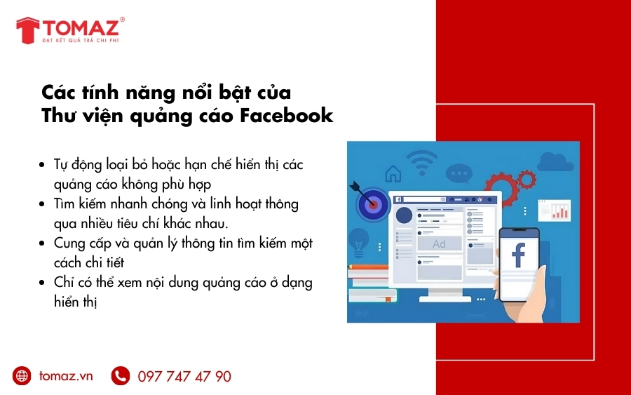 Các tính năng nổi bật của thư viện quảng cáo Facebook