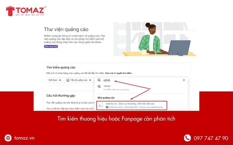 Tìm kiếm thương hiệu hoặc Fanpage cần phân tích