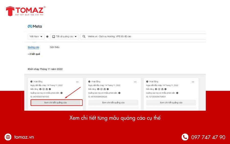 Xem chi tiết từng mẫu quảng cáo cụ thể