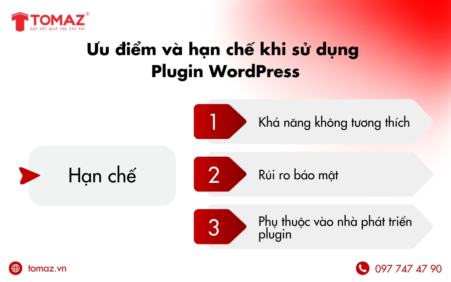 Hạn chế khi sử dụng plugin WordPress