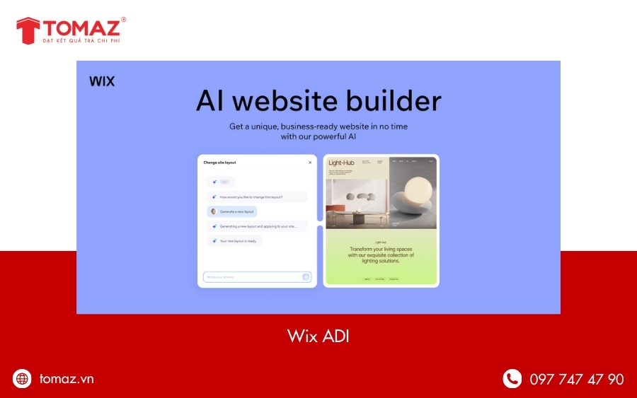 Công cụ thiết kế web bằng AI - Wix ADI