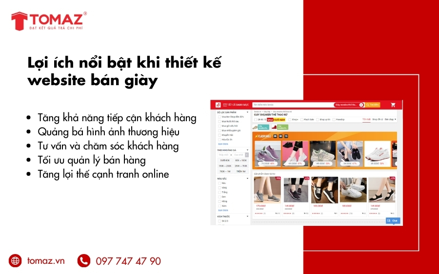 Lợi ích nổi bật khi thiết kế website bán giày dép & sneaker