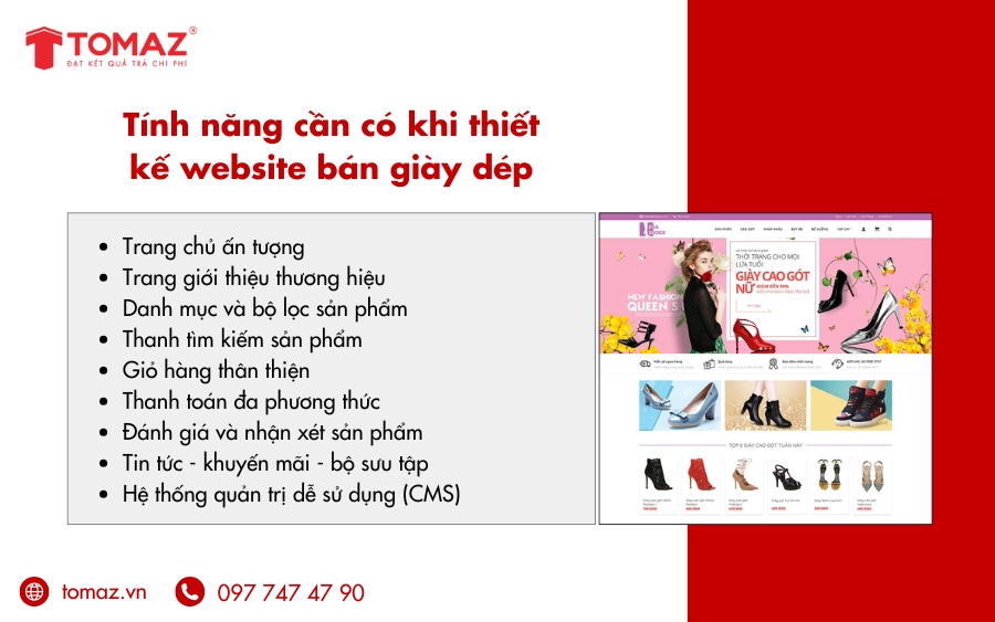Các tính năng cần có khi thiết kế website bán giày chuyên nghiệp