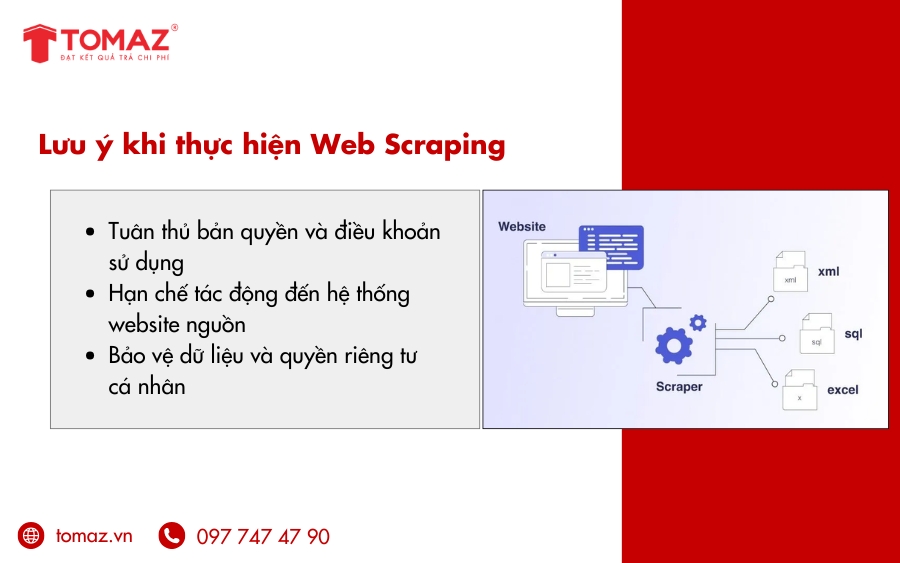 Những lưu ý quan trọng khi thực hiện Web Scraping là gì?